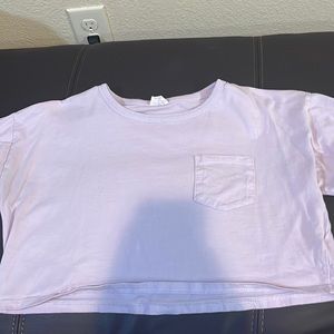 cropped lavender t-shirt